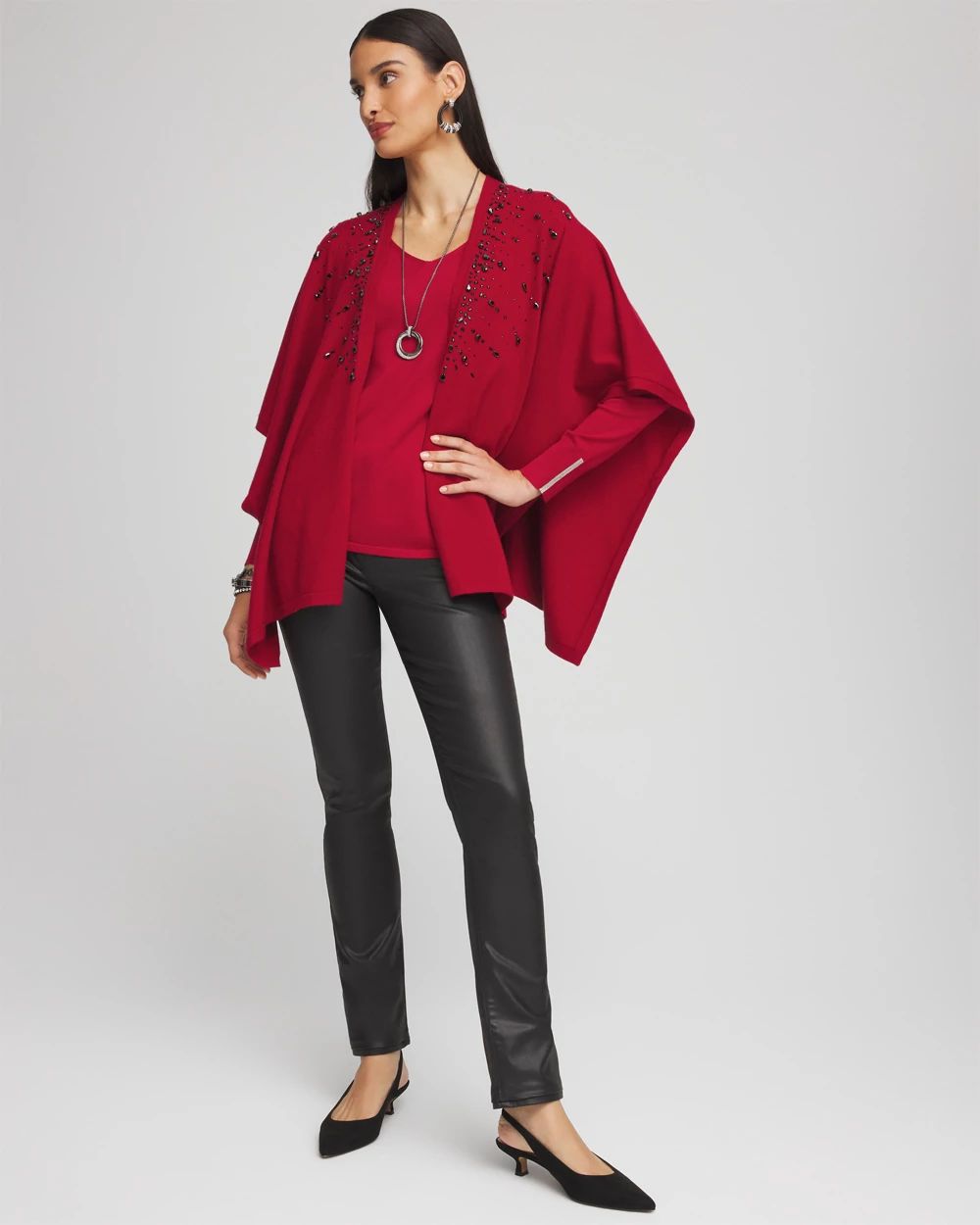 Caviar Trim V-Neck Pullover Sweater | Chico's